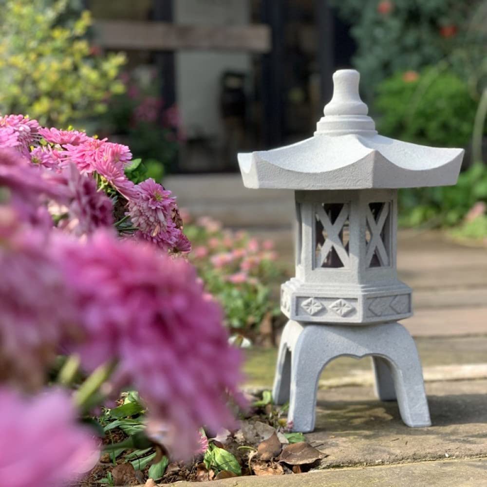 Pagoda Stupa latarnia ogrodowa na zewnątrz, kamienna statuetka, solarna wodoodporna rzeźba ogrodowa, japoński styl, latarnia, pagoda, zasilana energią słoneczną, LED, dekoracja ogrodowa na zewnątrz