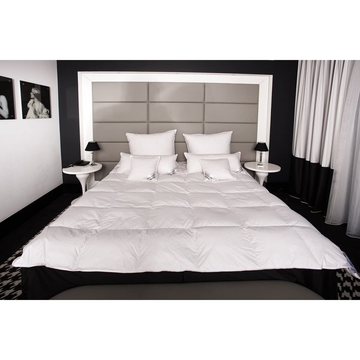 Mayaadi-Home Daunendecke 240x260 cm | 2700g Bettdecke, 70% Gänsedaunen 30% Federn | 100% natürliche Baumwolle | Made in Europe | Steppdecke geeignet für Allergiker | HS97