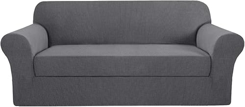 H.VERSAILTEX - Fundas elásticas para sofá - 2 piezas para sofá de tres plazas - Fundas de sofá - Fundas para muebles (funda base y funda para