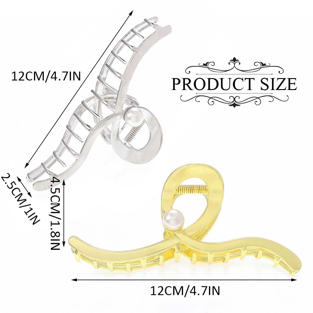 Fashey Metal Claw Clip Gold Hair Clips Large Hair Claws for Thick Fancy Hair Accessories for Women - Image 6