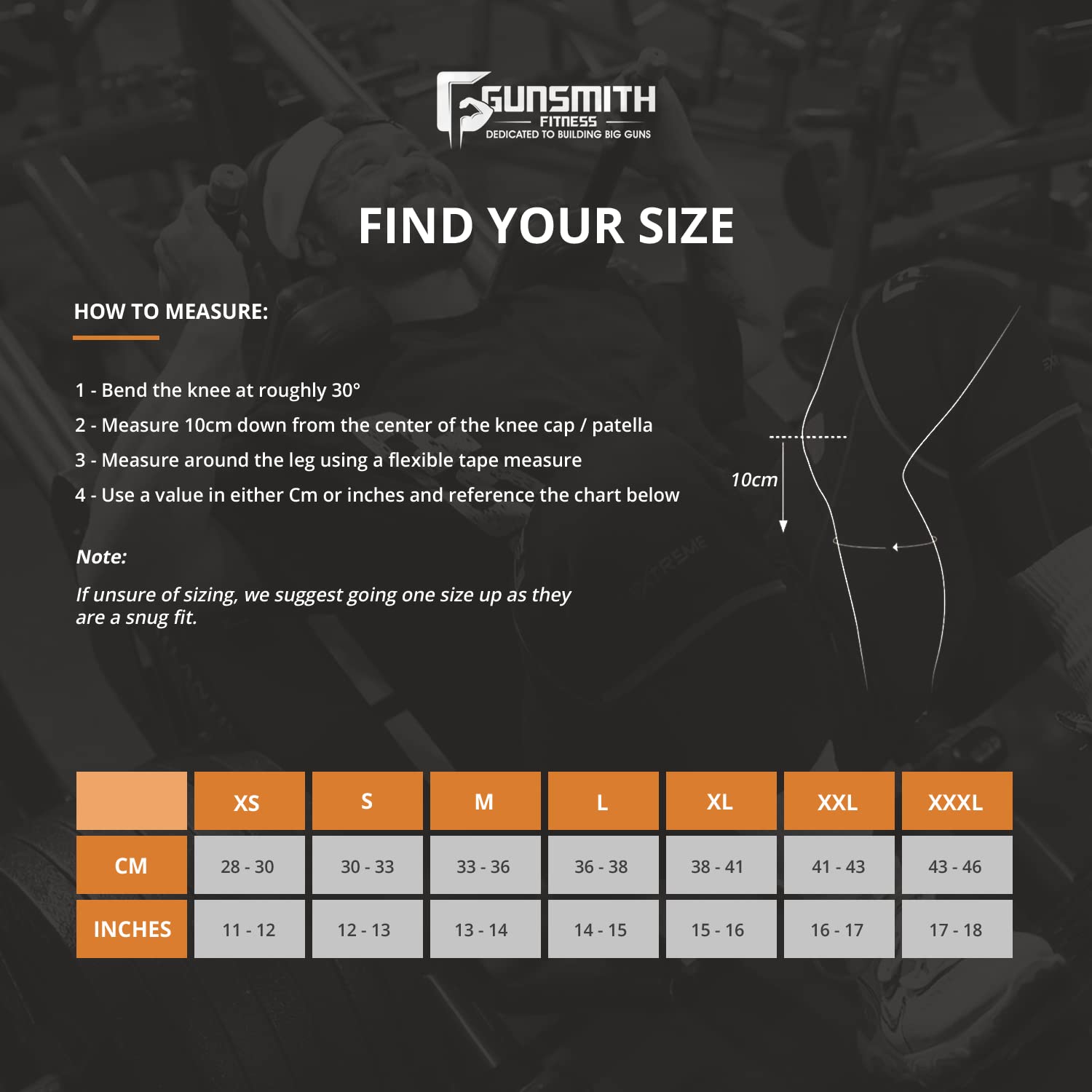 Gunsmith Fitness Genouillères Extreme Noir Taille S