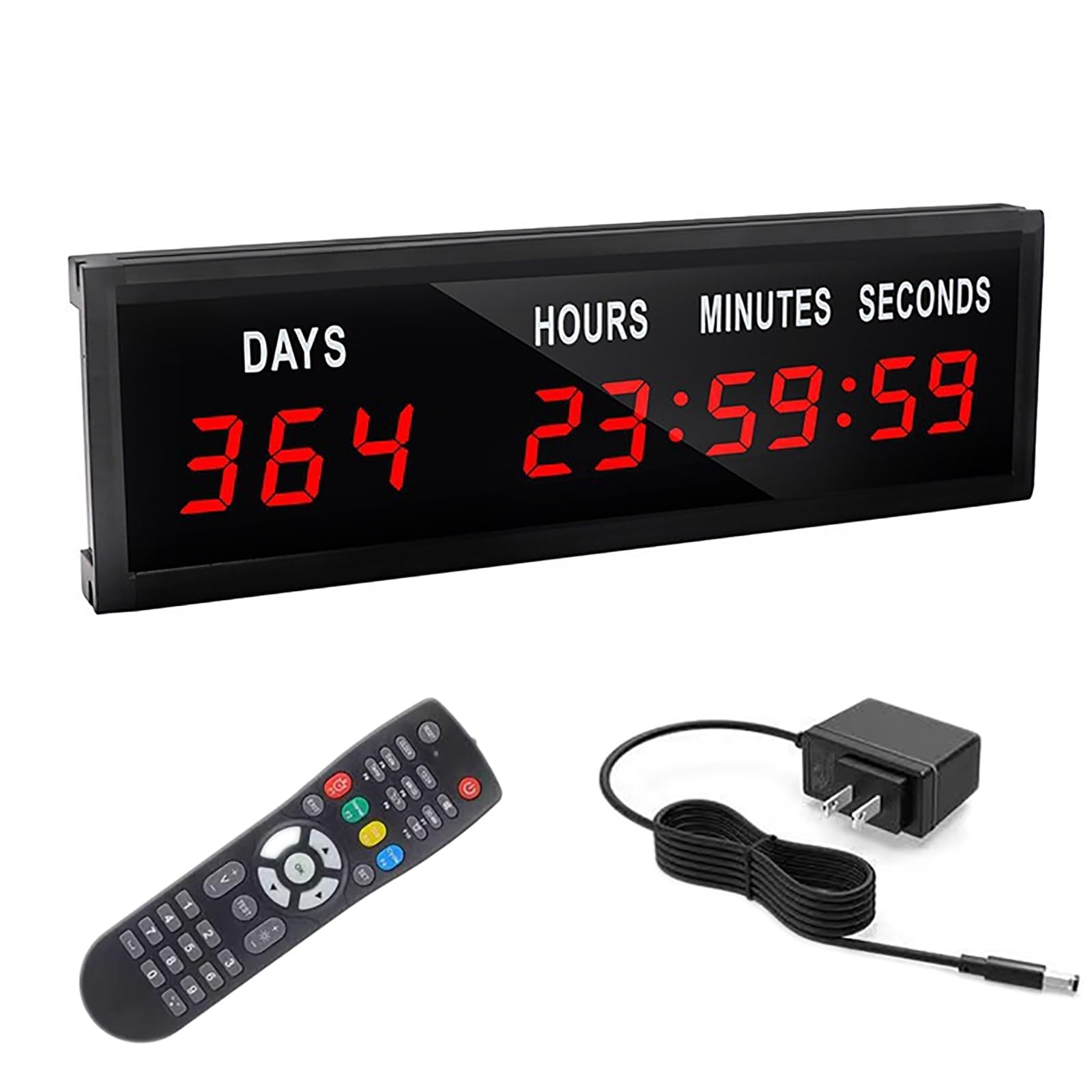 Reloj De Cuenta Regresiva LED, Temporizador De Cuenta Regresiva Digital De 999 Días con Control Remoto, 3 Niveles De Ajuste De Brillo, Distancia Máxima Visible 30 M