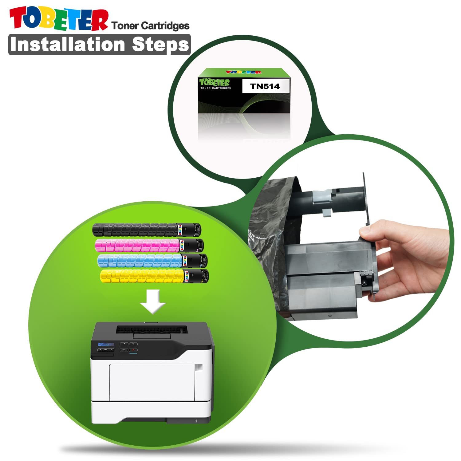 コニカミノルタ TN514 4色トナー Amazon.com: TN514 TN-514 Toner Cartridge Set (4-Pack, 1BK/1C