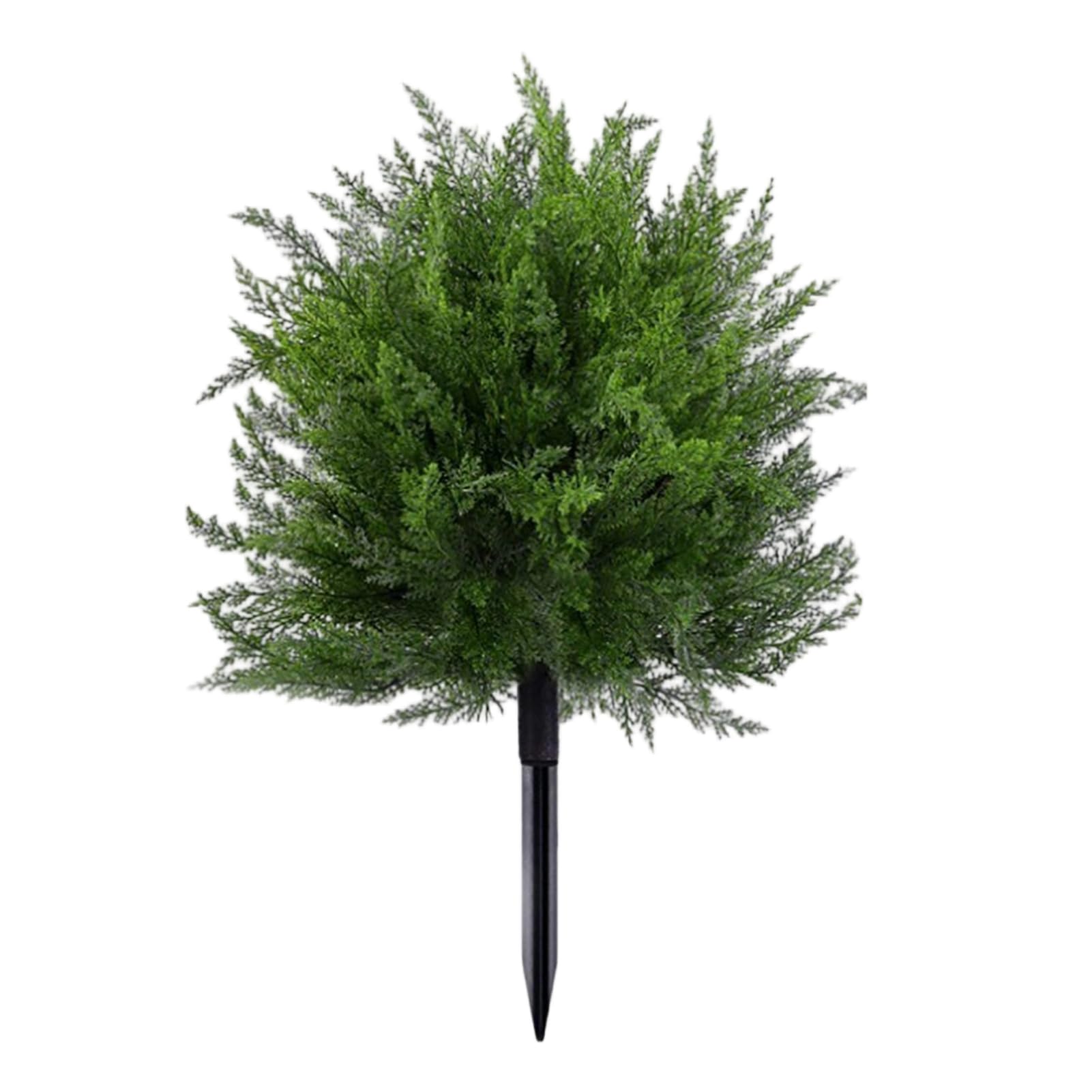 Artificial Topiary Ball Trees with UV Resistant Faux Cypress Plants Fake Evergreen Shrubs Bushes for Front Porch Garden