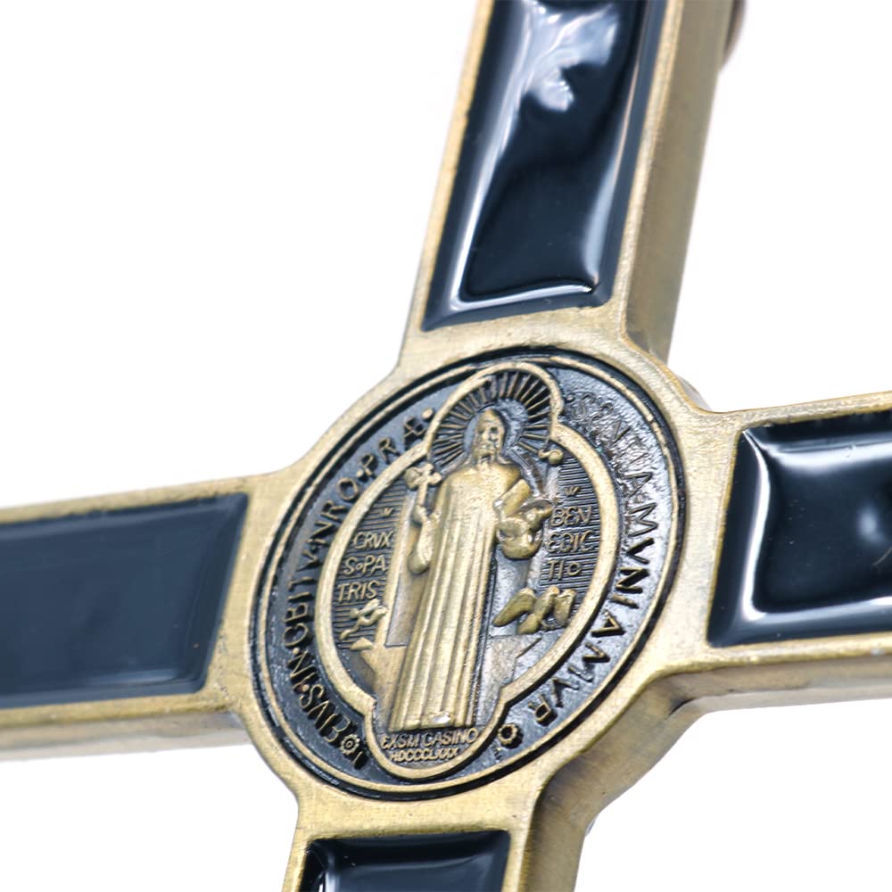 CENPEK Crucifix Jésus Christ Croix Statue Figurine Bronze antique pour Voiture Maison Chapelle
