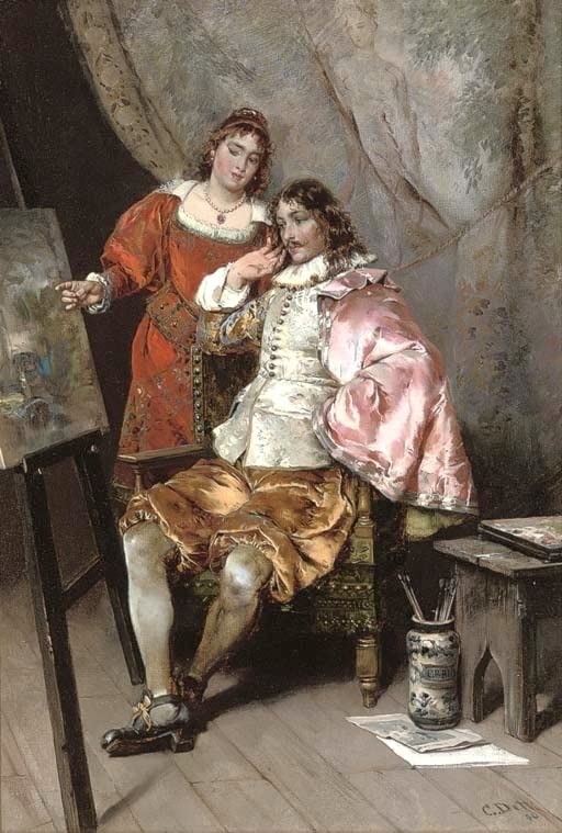 Tableau Gli Intenditori Auguste Detti impression d'art mural 60x90cm
