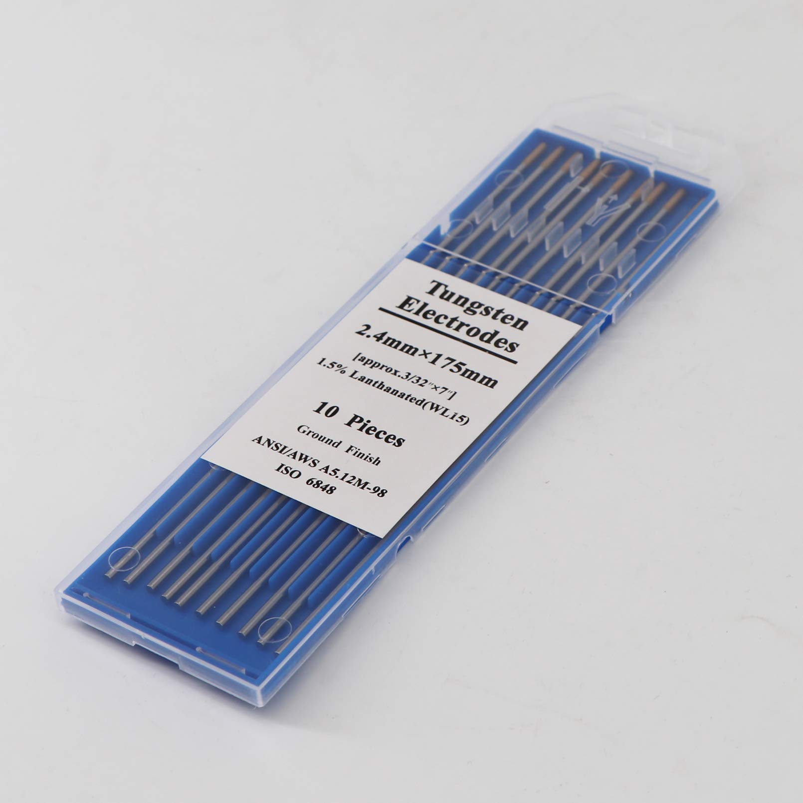 10 Stück Wolfram Elektroede Nadel WIG Schweißen Tungsten Electrodes WL-15 Ø2,4 x 175mm 1.5% lanthanated ANSI/AWS A5.12-98 ISO 6848