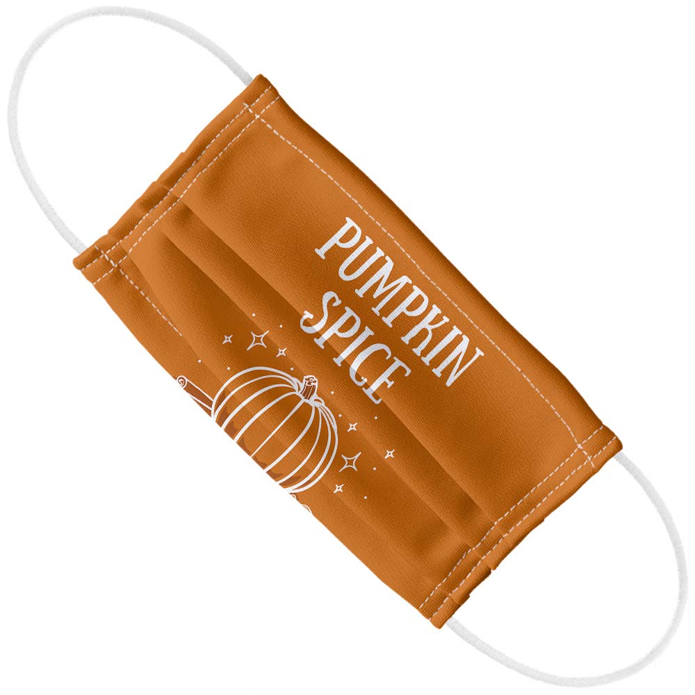 Popfunk Pumpkin Spice Everything 1-Ply Reusable Face Mask Covering with Adjustable Nose Wire, Unisex
