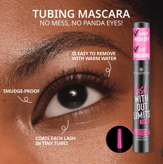 Image of essence | Lash Without Limits Tubing Extreme Lengthening & Volume Mascara | Waterproof & Tubing| Vegan, Cruelty Free & Paraben Free (Pack of 3)
