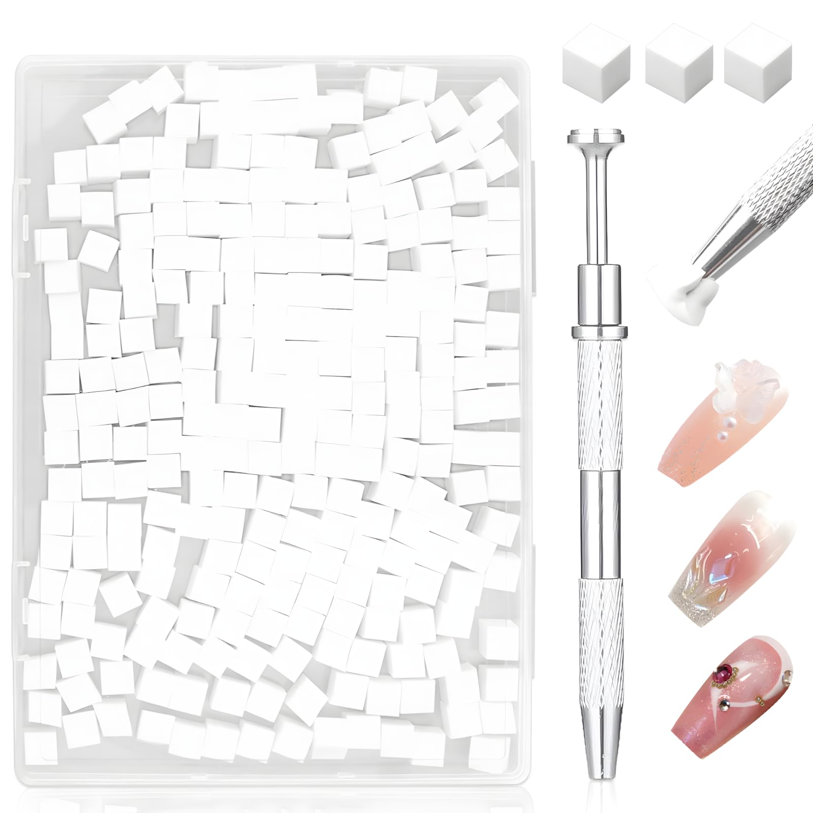 250 Pcs Nail Sponge with Piercing Ball Grabber Nail Sponges for Ombré Nail Art Tools Nail Salon Accessories Used to Create a Variety of Gradient Nail Art Patterns