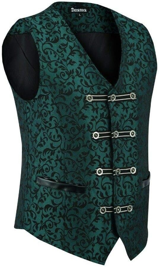 Men's Vest Waistcoat Damask Velvet Gothic Steampunk Aristocrat VTG/Brocade Vest