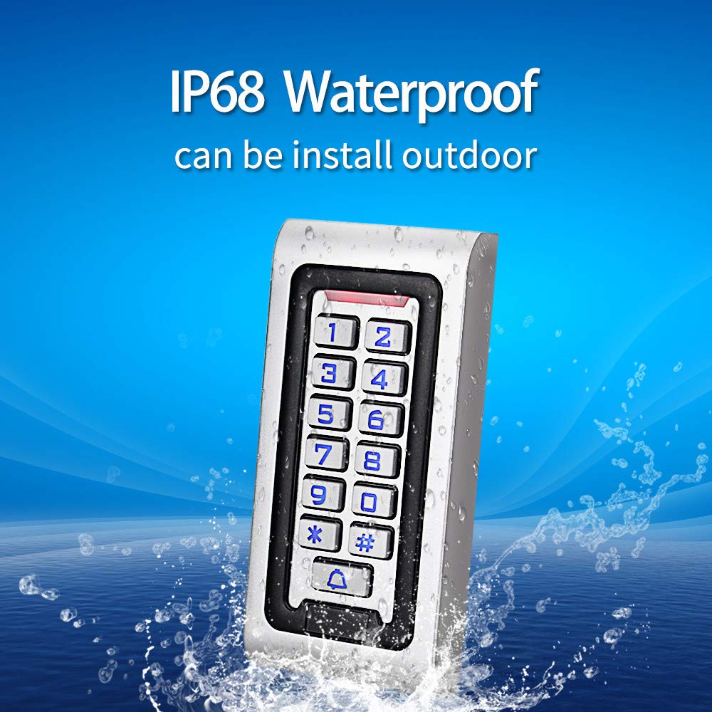 Dongyang Zutrittskontrollsystem Metallplatte mit RFID-Tastatur wasserdicht 125 kHz IP68 (Set 2)