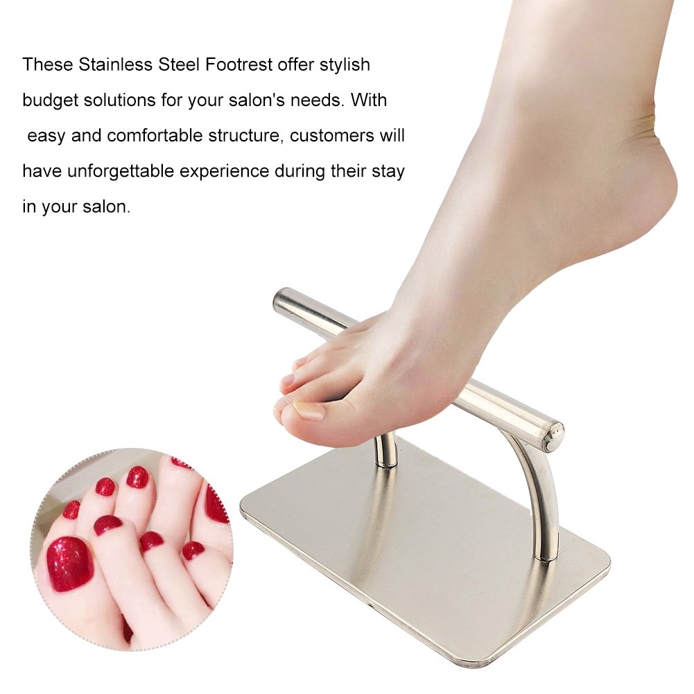 Stainless Steel Mobile Footrest For Salon Chairs - Non-Slip, Portable Foot Pedal For Hair & Beauty
