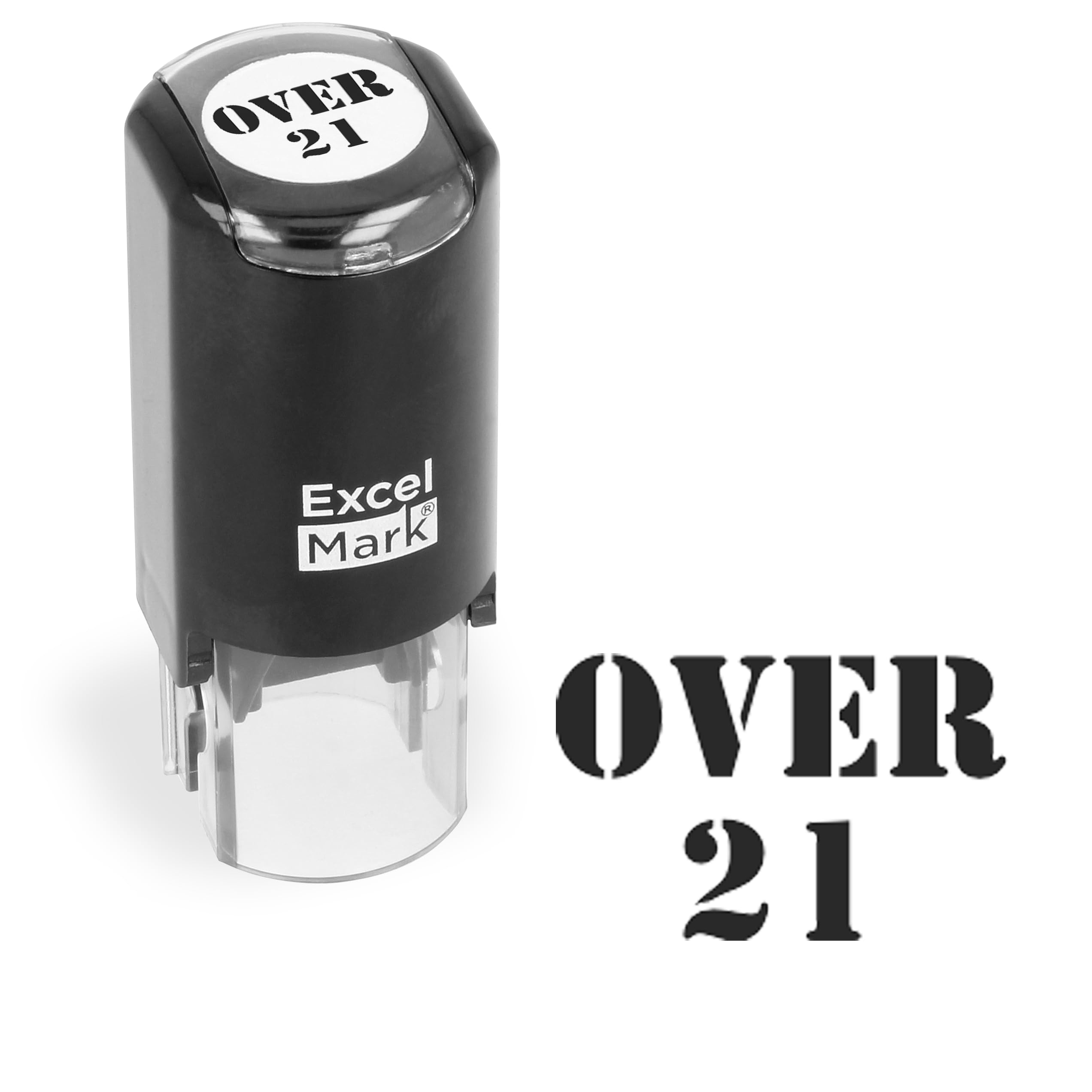 ExcelMark Over 21 Hand Stamp - Black Ink