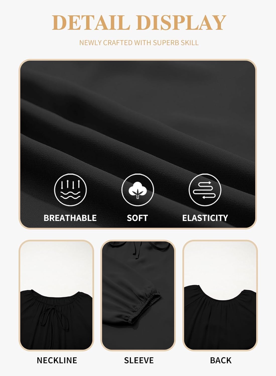 Eytino Womens Plus Size Tops Long Sleeve Crewneck Dressy Casual Chiffon Blouse Flowy Shirts(1X-5X) - Image 5