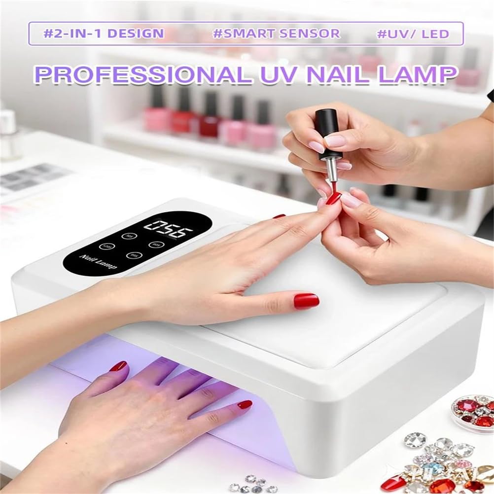 Asciugatrice per Unghie 96 LED Lampada LED UV per Unghie Smalto per Unghie Lampada per Manicure con rilevamento Intelligente Grande Spazio per Salone