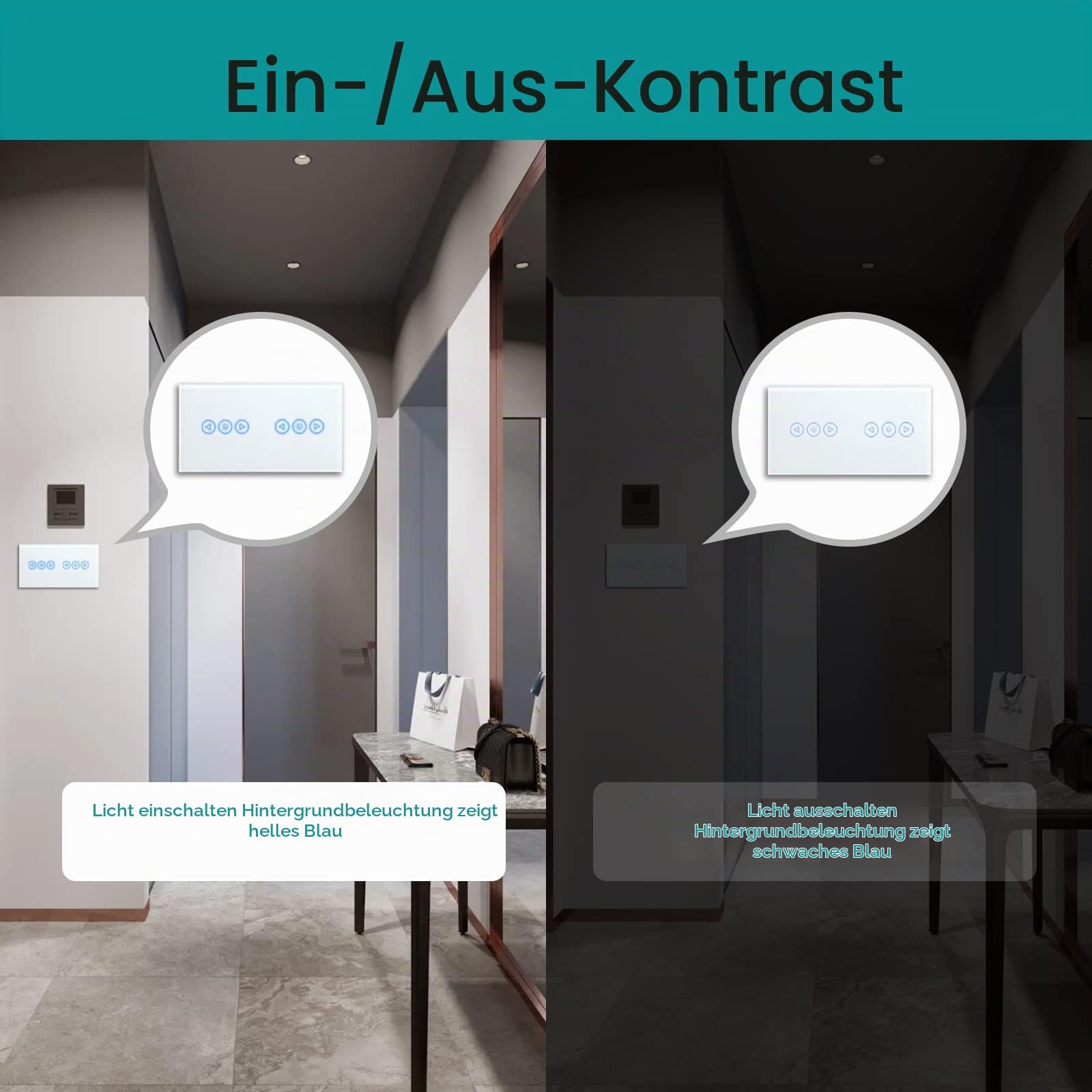 BSEED Zigbee Doppelt Dimmer Schalter Alexa Berührung Wandschalter Glasscheibe Dimmerschalter Alexa/Tuya/Google kompatible Glas(ZigBee Hub Erforderlich) Weiß