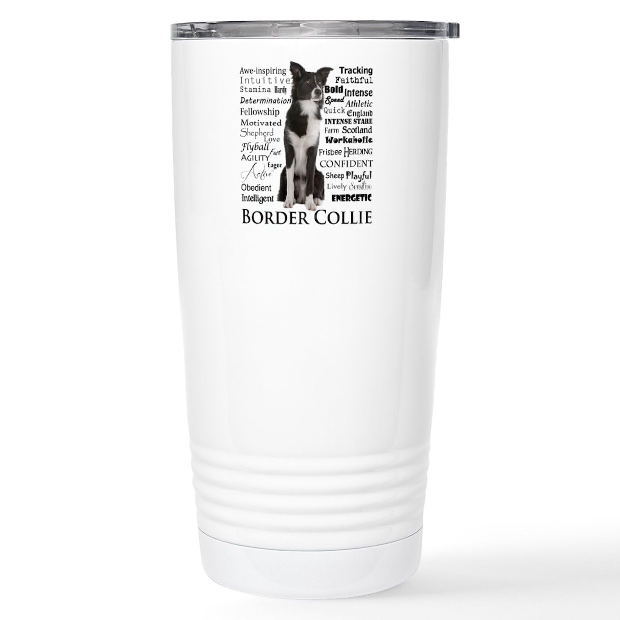CafePress Border Collie Traits Travel Mug 20 oz. Insulated Stainless Steel Coffee Tumbler