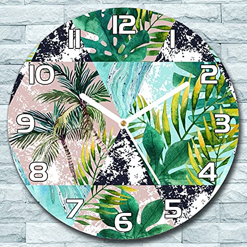 Horloge en verre Triangle de Palmiers impression moderne chic - 3