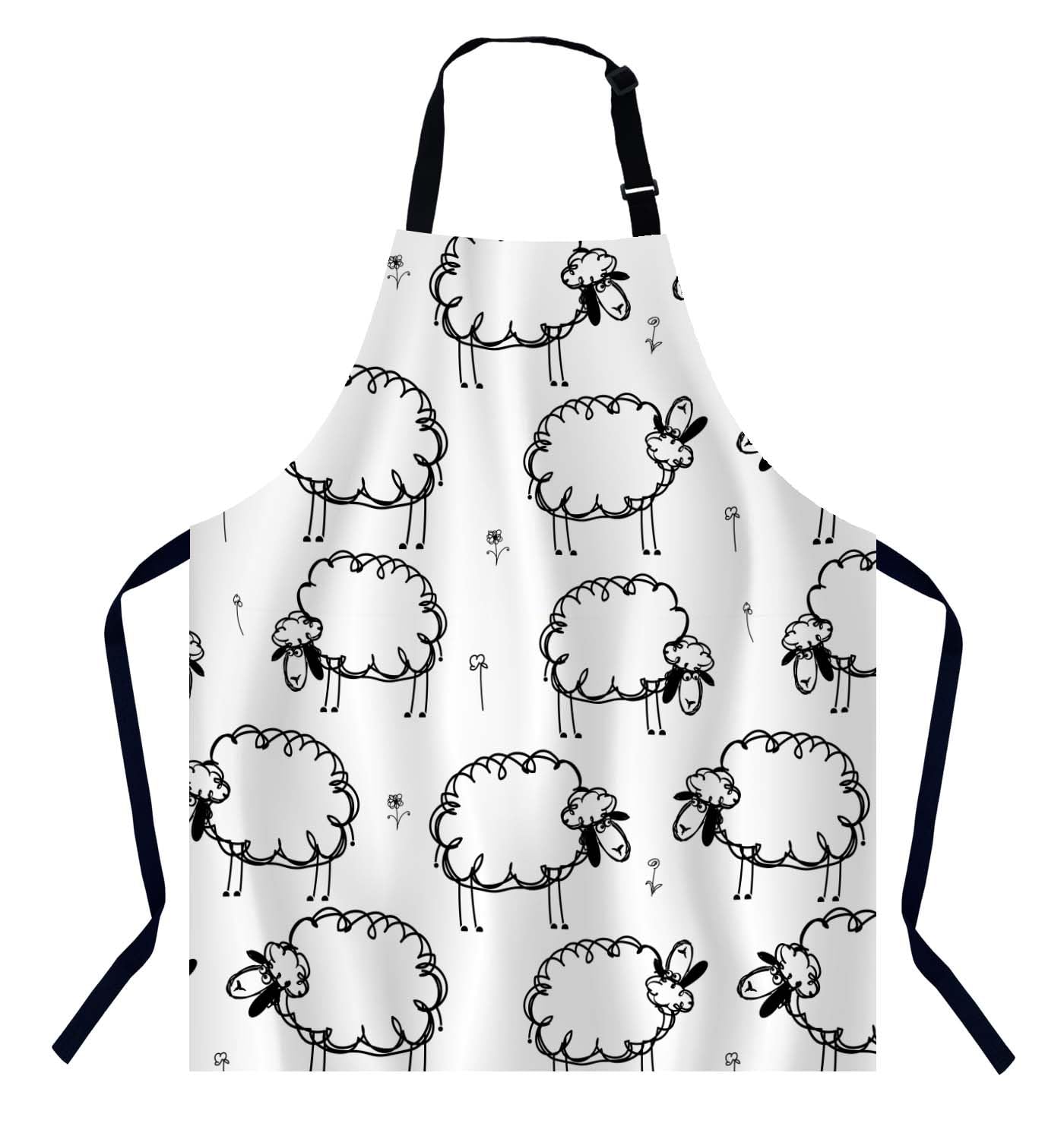 Bgbdeia Men's Funny Sheeps Apron Adjustable Neck Bib Apron For Wo,Suitable For Kitchen Cooking Waitress Chef Apron
