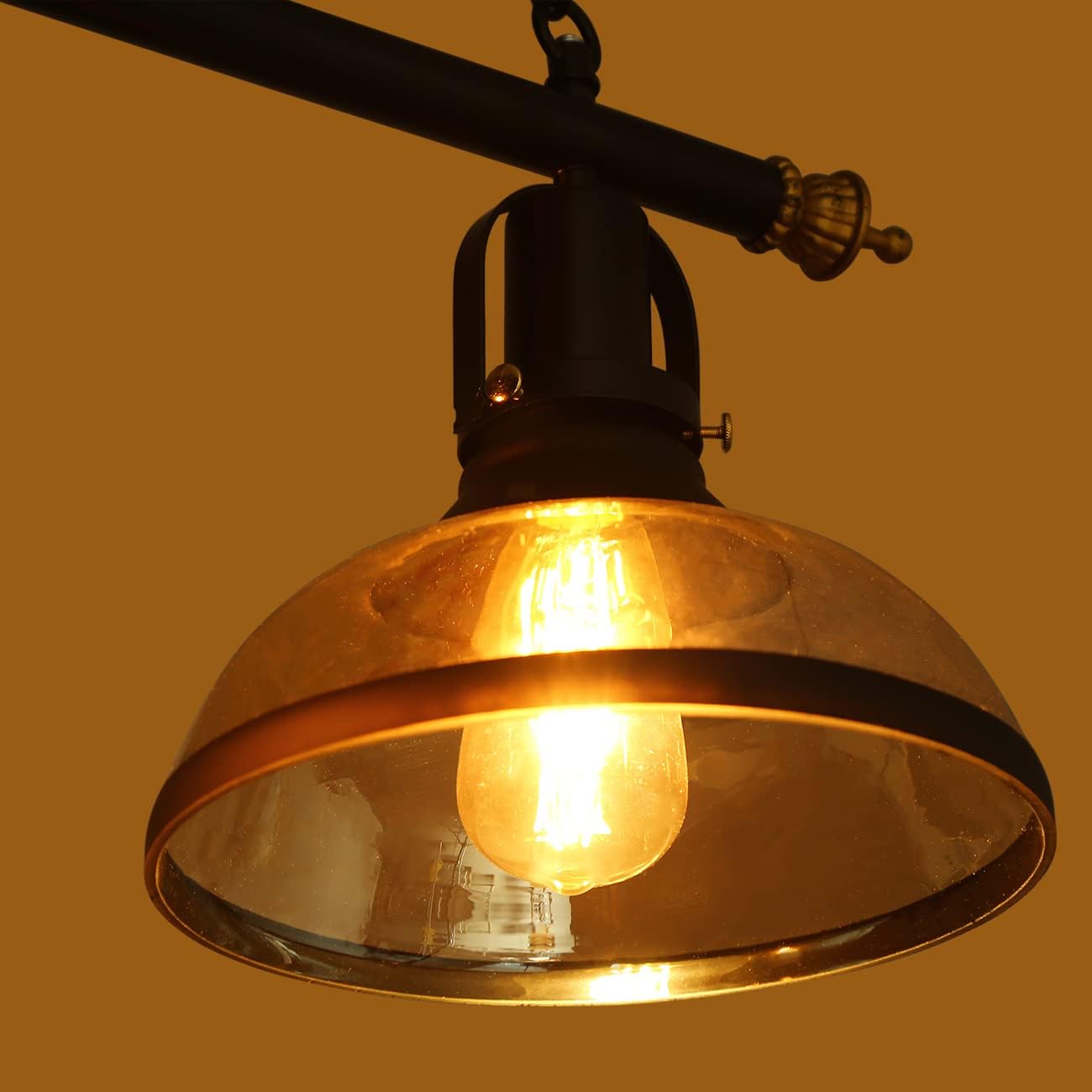 Ridgeyard 3 Lights Billiard Ball Decoration Chandelier Island Light Hanging Pool Table Light Edison Style Pendant Lamp Fixture