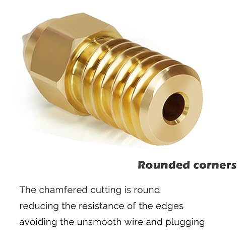Miniatura 4 de Creality - 10 boquillas de latón de 0.016 in para Ender 5 S1, piezas de impresora 3D de alta velocidad M6 0.016 in Kit de boquillas para Ender 5 S1,