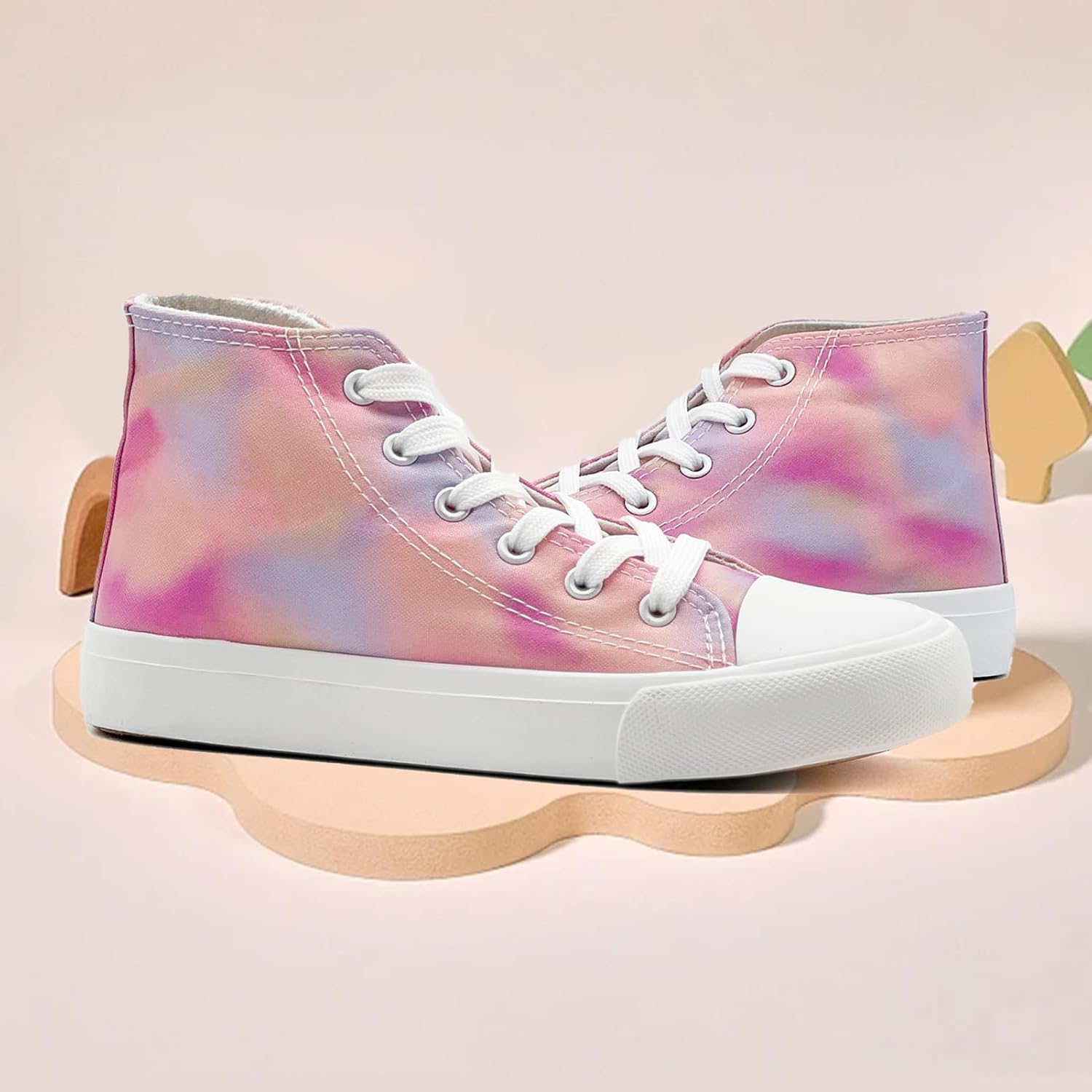 Kids Canvas Sneakers for Girls Boys High Top Canvas Fashion Shoes Comfortable Classic Casual Lace up Walking Running Shoes - Image 6