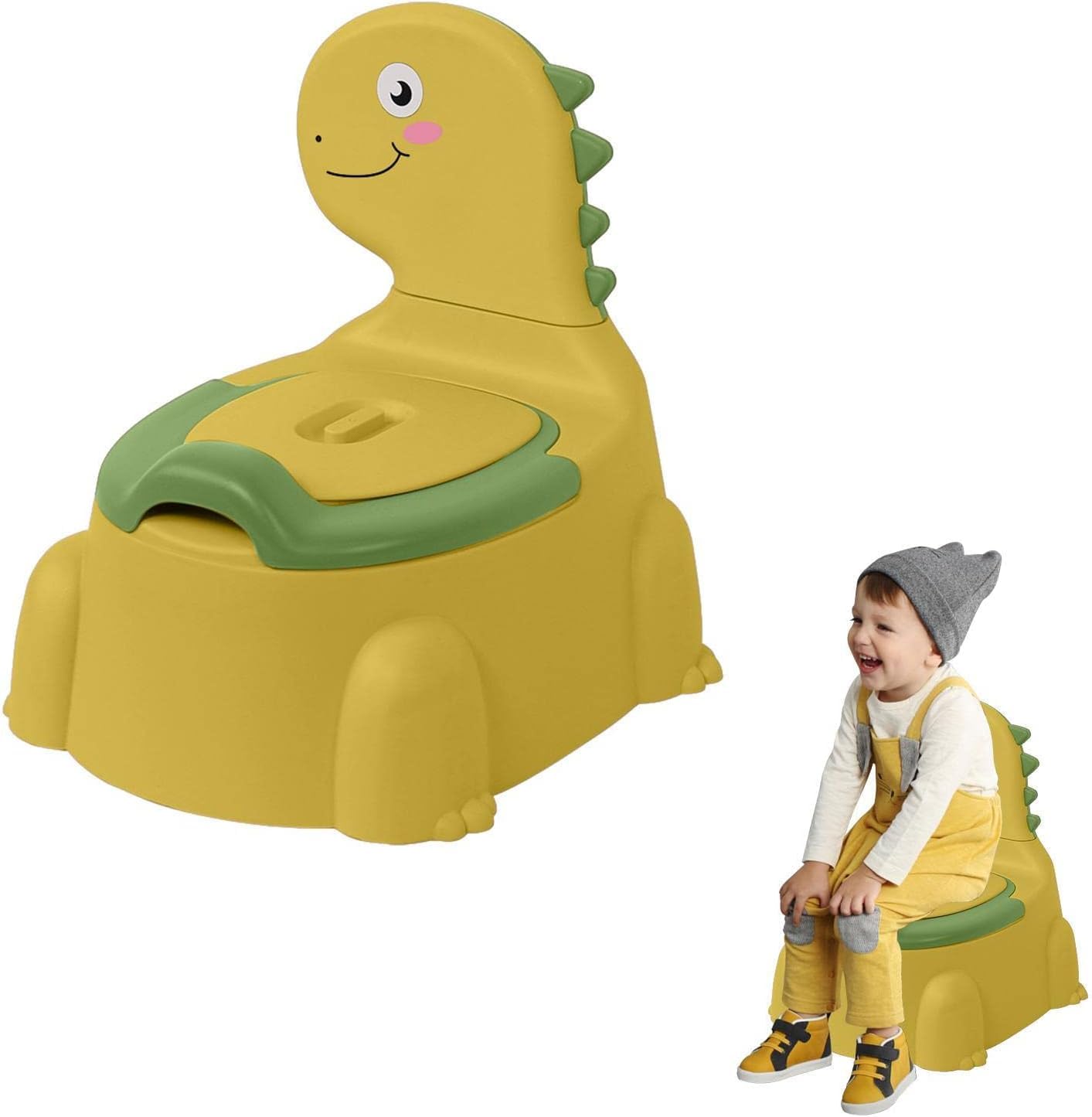 Premify Baby Potty Training Chair for Boys and Girls, Toddlers Potty Toilet Chair,Dinosaur Potty Training Toilet with Lid for Kids,Comfortable Potty Seat for Children 1-6 Years Old.