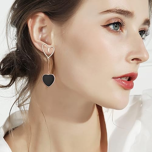 Miniatura 8 de Flyonce Juego de joyas de San Valentín para mujer, juego de joyas de corazón para mujer, collar con colgante de corazón, conjunto de aretes