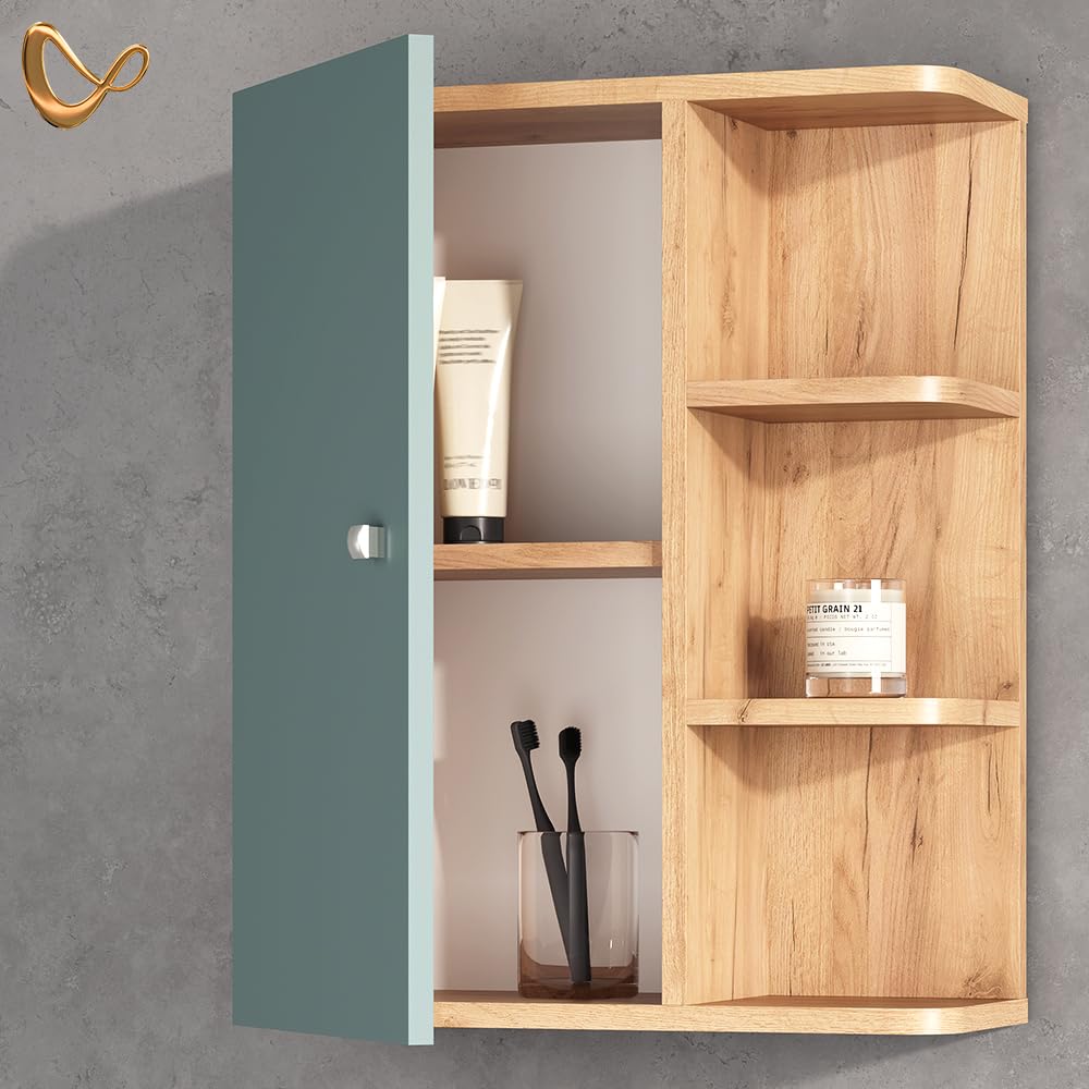 Livinity Badschrank Fucino, Grün, 47.2 x 59.2 cm