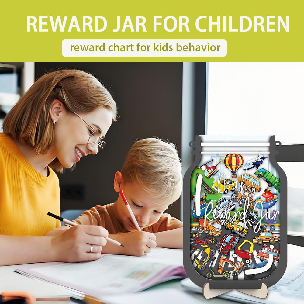 Tarros de recompensa para niños, tabla de comportamiento para niños en casa, tabla de tareas y recompensas de entrenamiento para ir al baño, sistema de recompensas de tarro de estrellas para aula