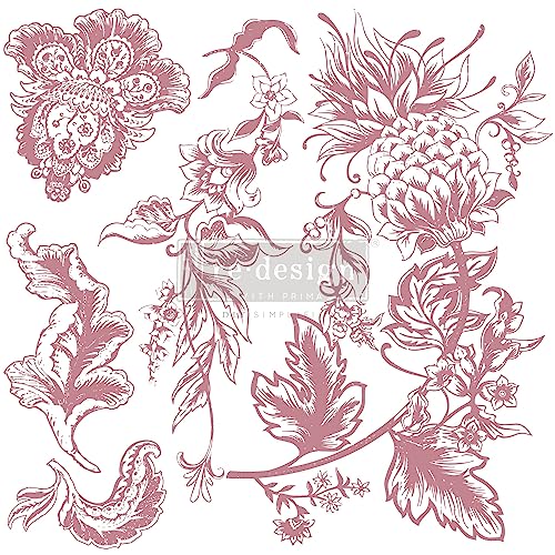 Re-Design with Prima Decor Clear Stamps 12x12 Inch Rustic Floral Elements