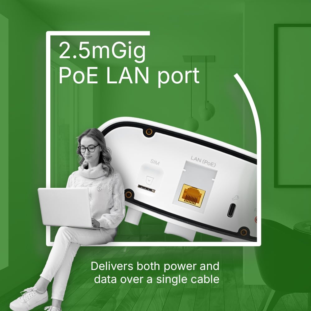 Zyxel Router 5G Esterno Protezione IP55 | Alta Velocità 7 Gbps | LAN PoE 2,5 GbE | Gestione Cloud Nebula | Montaggio su Scrivania, Parete, Finestra o Palo | Resistente alle Intemperie [FWA70]