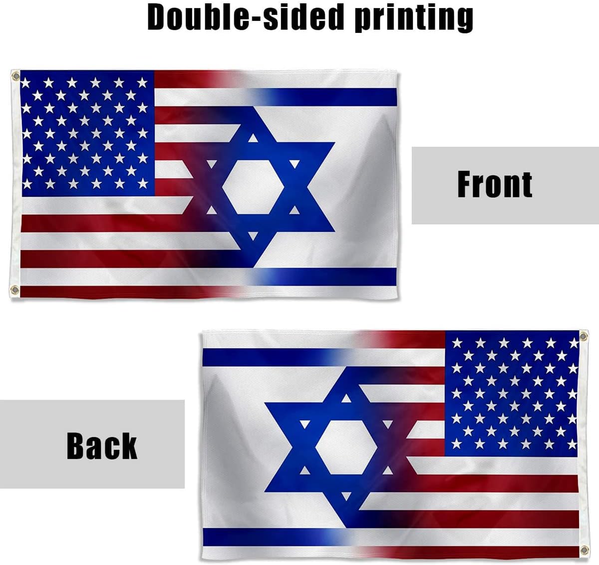 Fyon American Israel Flag USA Israeli National Flag Indoor and Outdoor banner (6x10ft)