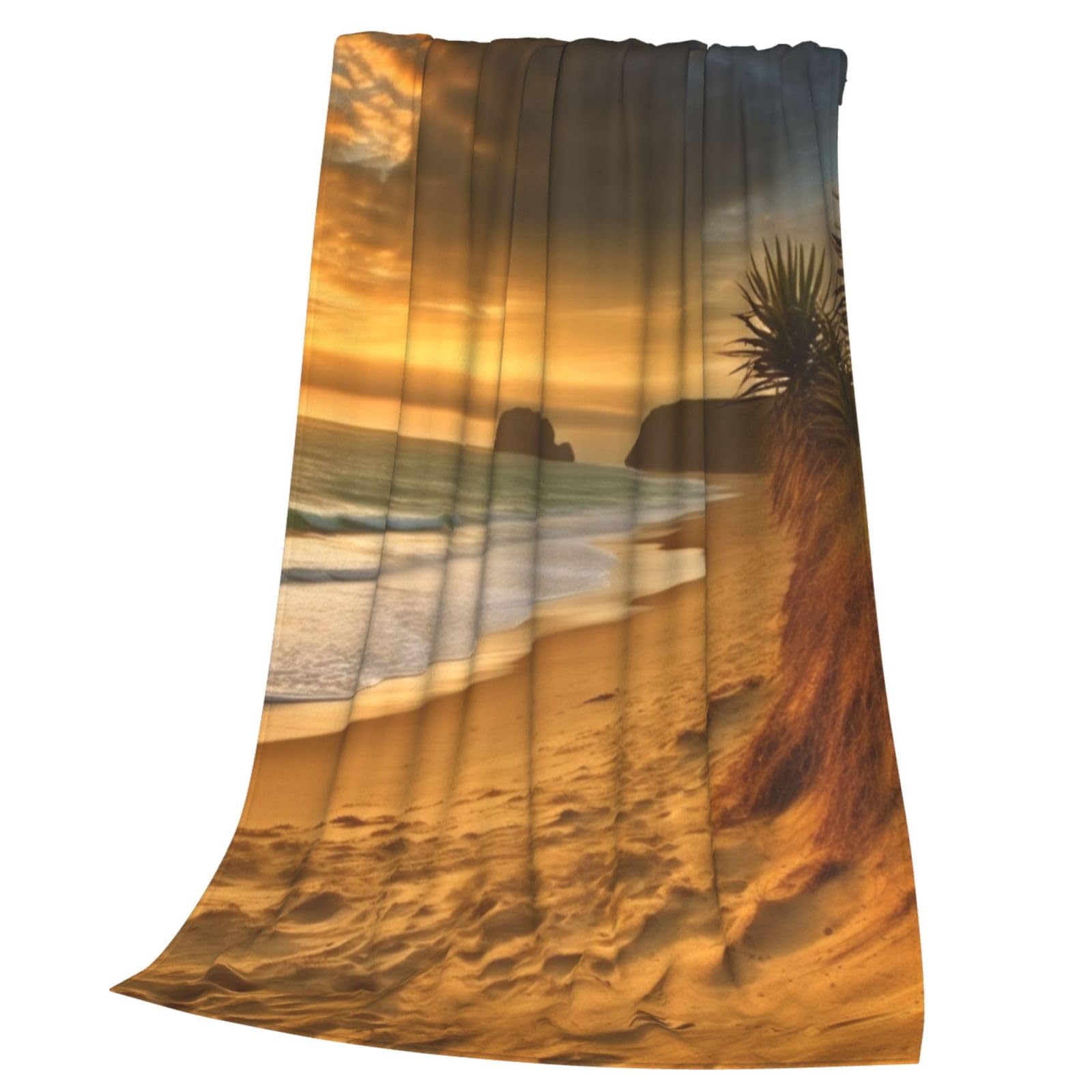 Couverture en flanelle douce microfibre haut de gamme paysage doré