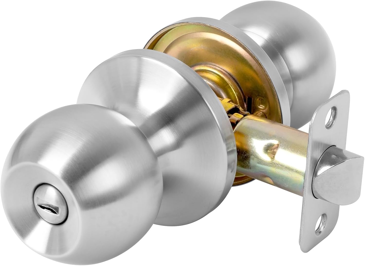 Privacy Door Knob Keyless Door Knobs Interior with Lock Bathroom Door Knob with Lock Satin Nickel Doorknob