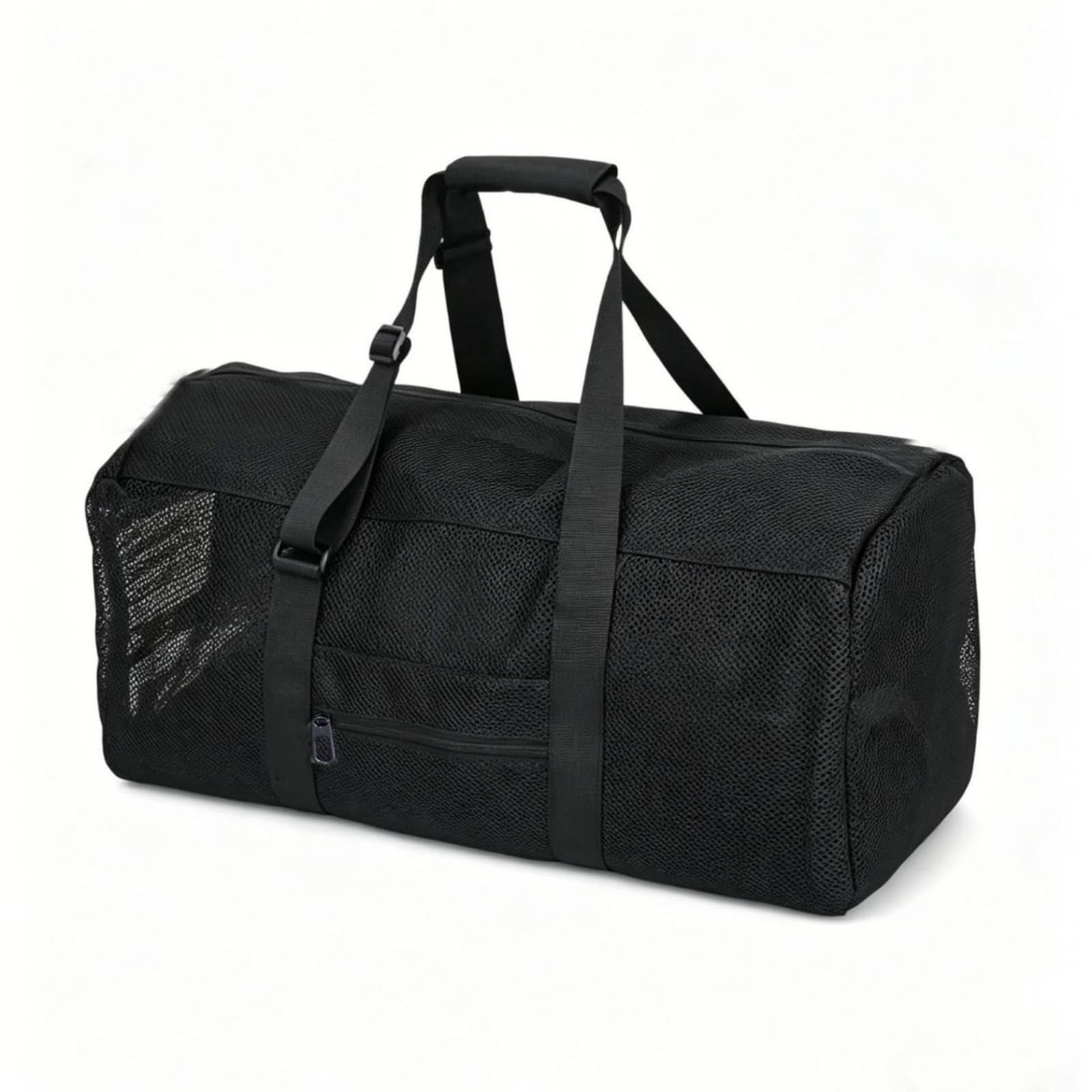 URJIX™ Training Storage Bag Sturdy Stretching Gym Black Large | Large Capacity Breathable Mesh Sturdy Carrying Versatile Convenient Front Pocket Black-picture-32