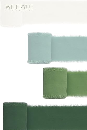 Miniatura 5 de Cinta de gasa hecha a mano con flecos  Bordes deshilachados similares a la seda, 2 pulgadas x 5 yardas para ramos, envoltura, decoración, boda,