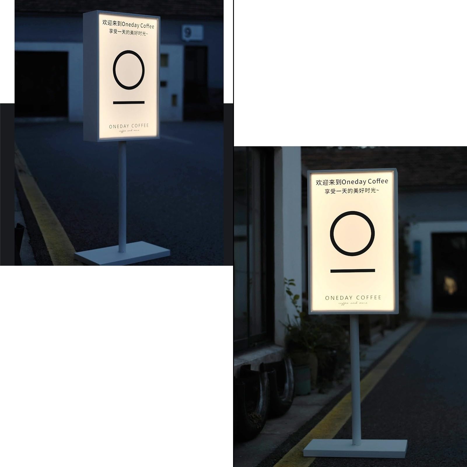 Soporte para carteles con luz LED, soporte de suelo para exhibición al aire libre, soporte de póster para señalización, 40 x 70 x 120 cm, soporte versátil para carteles para eventos y promociones