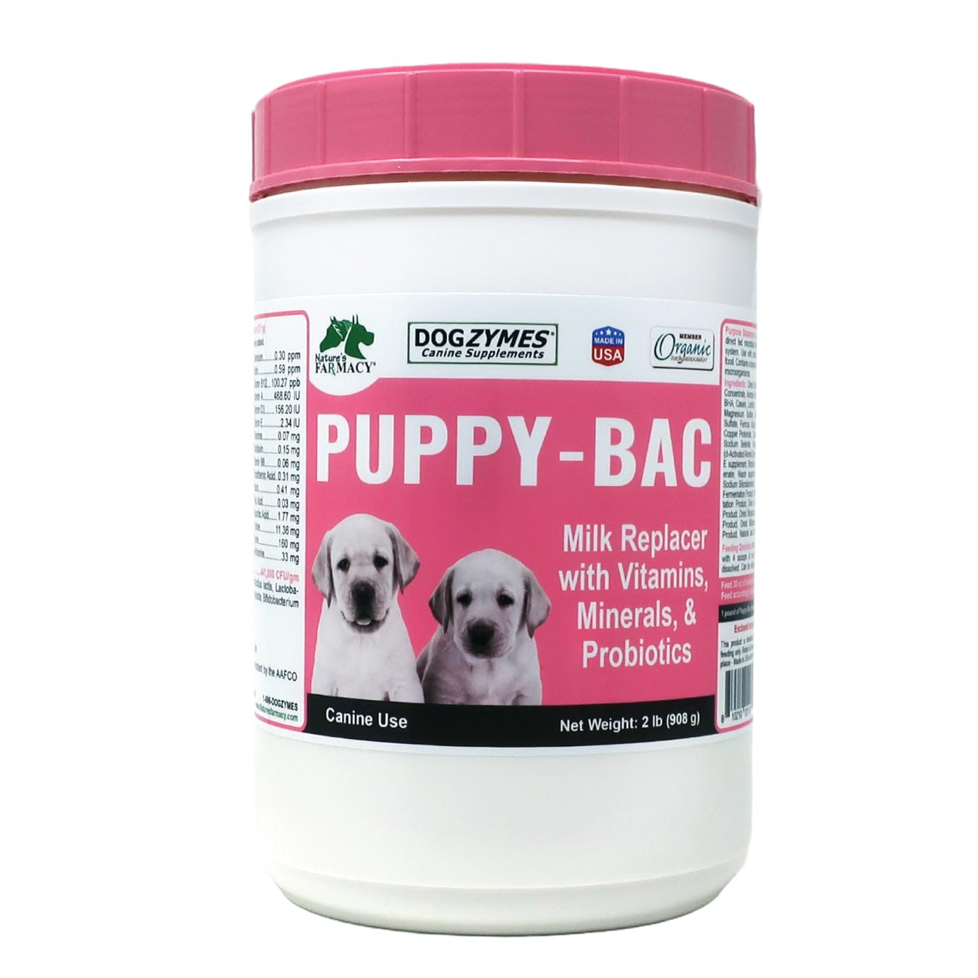 Dogzymes Puppy-Bac 2 Pound Milk Replacer