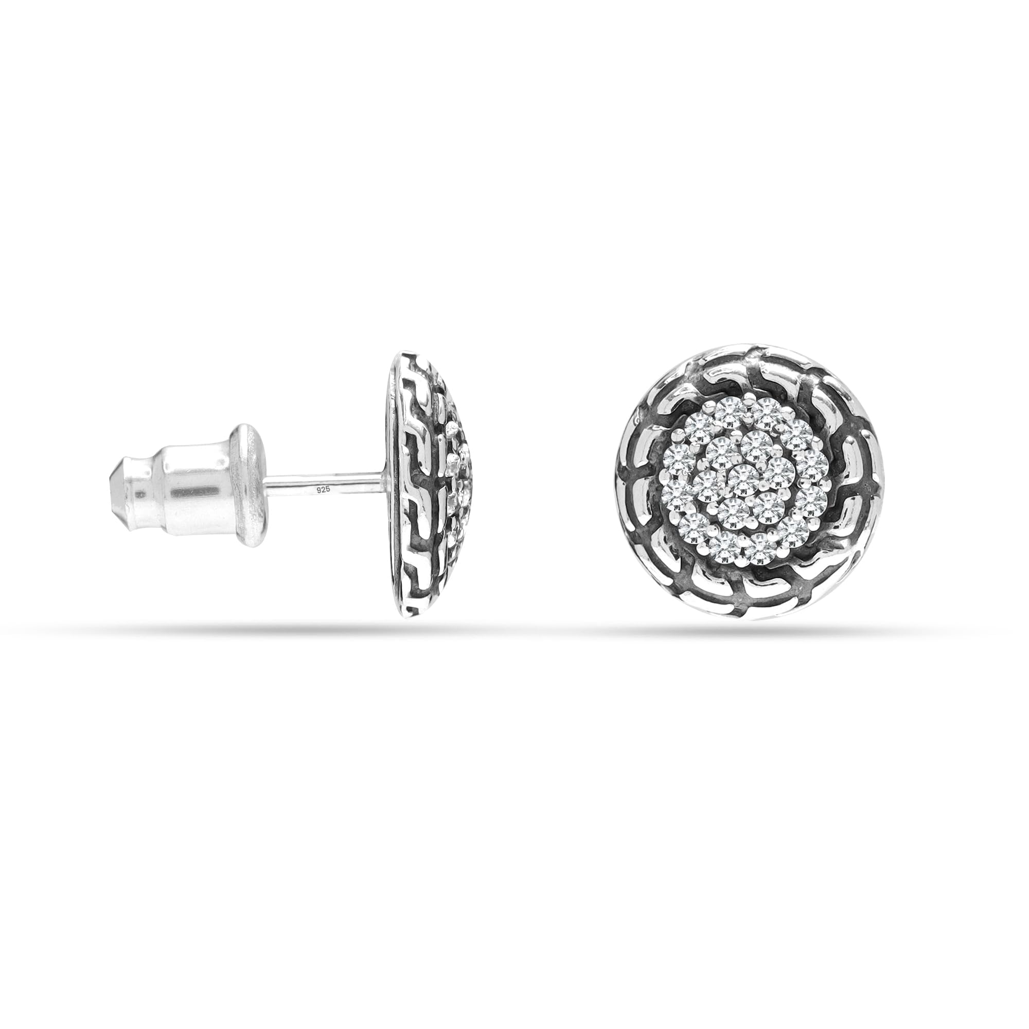 925 Sterling Silver CZ Stud Earrings for Men's | BIS Hallmarked Lightweight Zirconia Stud Earring Mens Jewelry Gift for Dad Father Son Husband Boyfriend or Brother-image-49
