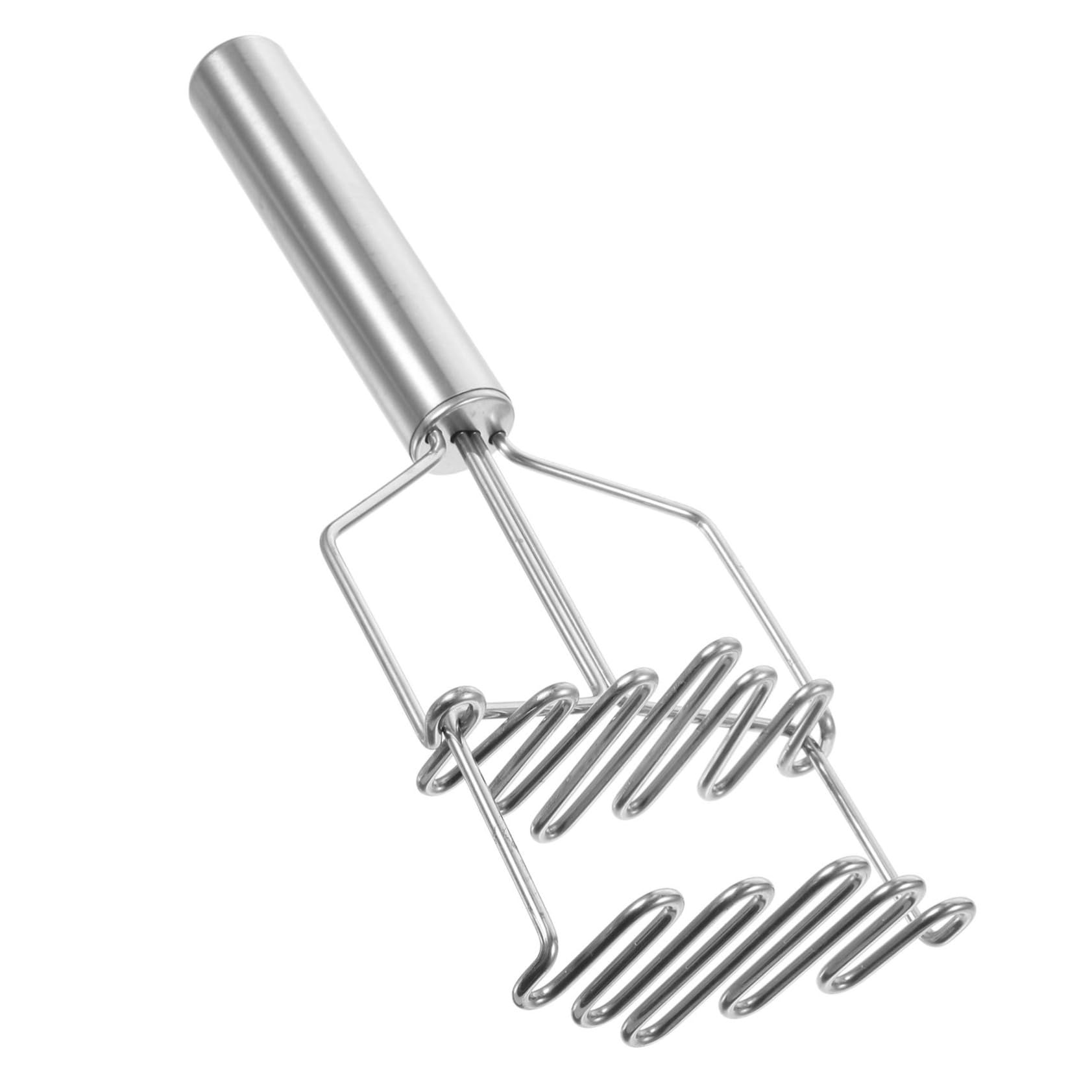 MUCKLILY 1Pc Stainless Steel Potato Press Kitchen Gadget for Mashed Potatoes Handle Wave Type Design for Home Restaurant Use Compact Easy to Store
