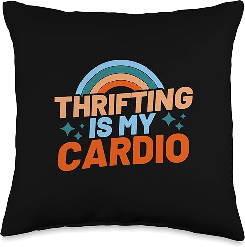 Thrift Store Fan Gift Idea Cardio Treasure Thrifting Lover - Almohada de 16 x 16 pulgadas multicolor Thrift Store Fan Gift Idea Cardio Treasure Thrifting Lover - Almohada de 16 x 16 pulgadas multicolor