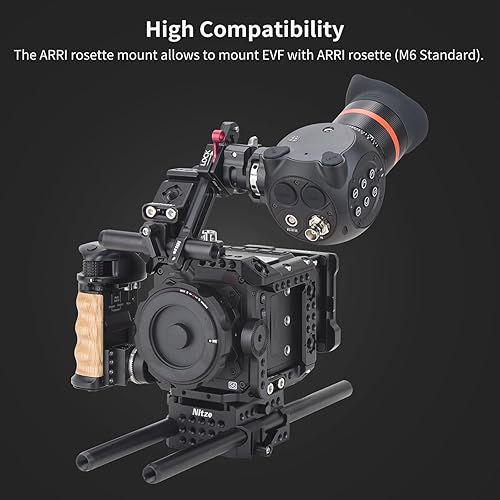 Miniatura 7 de Nitze Soporte EVF universal con abrazadera NATO de liberación rápida para montaje en roseta ARRI, riel OTAN anti-apagado y varilla de 0.591 in -