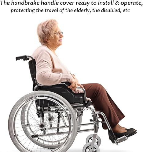 Miniatura 5 de Juego de 2 fundas para mango de freno de silla de ruedas para empuñaduras planas de 0.56 pulgadas
