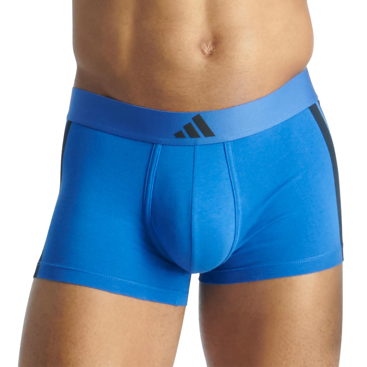 Adidas Low Rise Trunk (2pk) - Active Flex Cotton 3 Stripes Boxer a Pantaloncino Uomo (Pacco da 2)