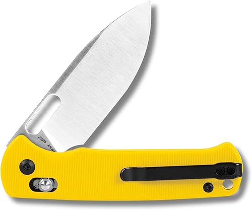 Miniatura 8 de CJRB Hectare - Cuchillo de bolsillo plegable, hoja de acero en polvo AR-RPM9 de 3.15 pulgadas, mango G10, pequeño cuchillo EDC con clip de bolsillo