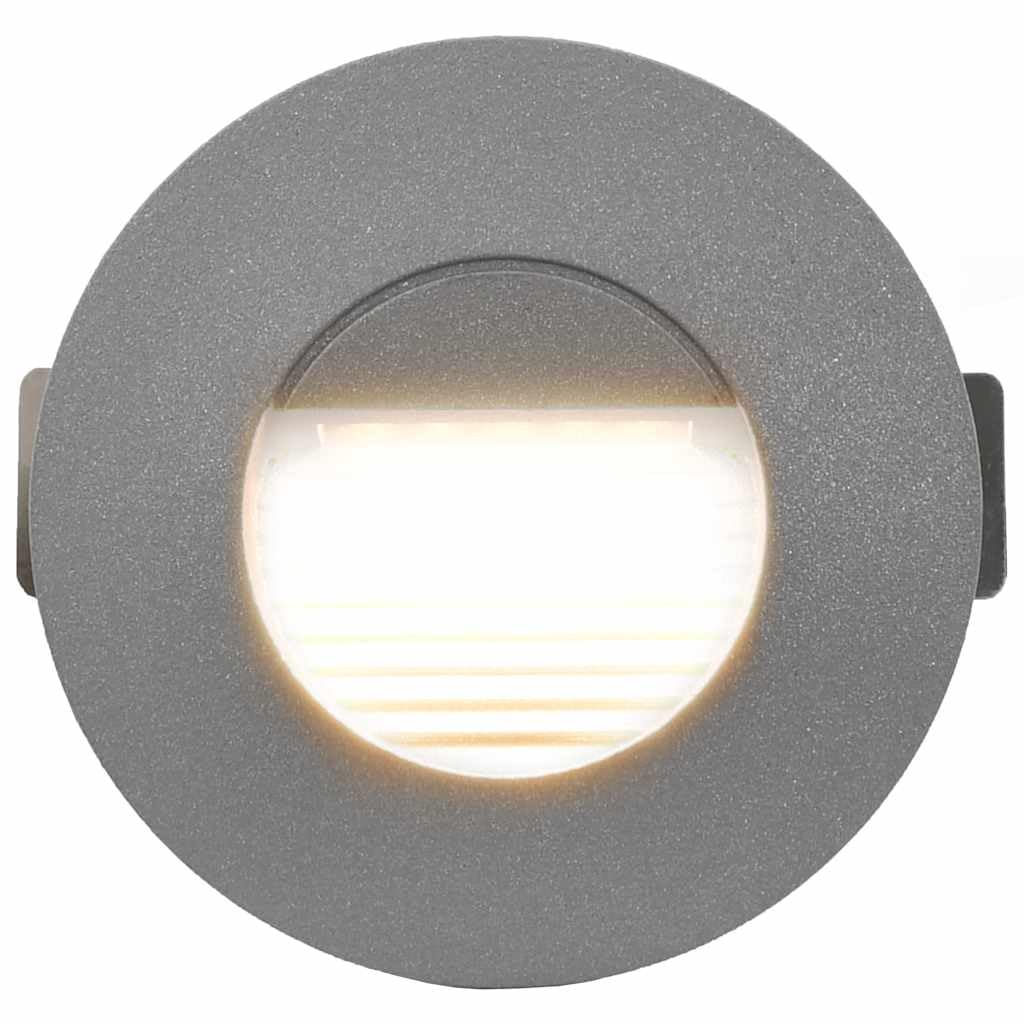 6er Set Außenwandleuchten LED 2W Rund Silbern Gussaluminium IP44 Wandlampe für Garten Fassade Treppe