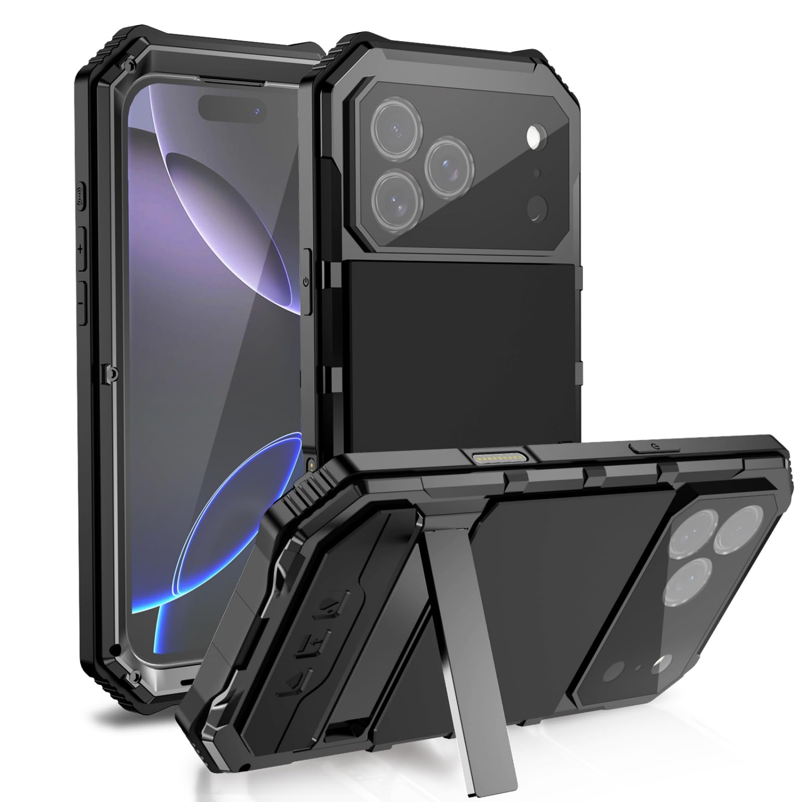 Coque en métal iPhone 17 Pro Max robuste protection intégrale noire - 8