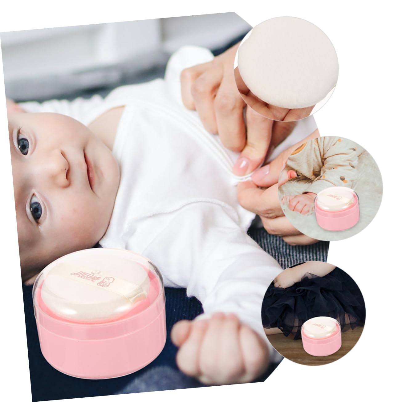 DECOMELODY Powder Puff Holder Empty Powder Puff Box for Body Powder Storage Lightweight and Portable for Travel Use Easy to Dry and Simple to Use
